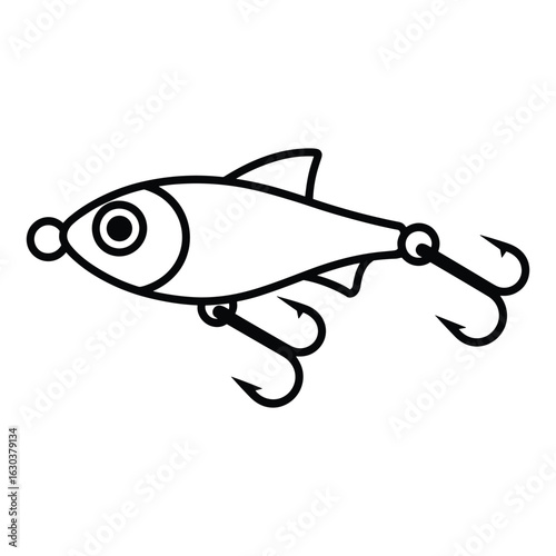 Illustration of fishing lure isolated on white background