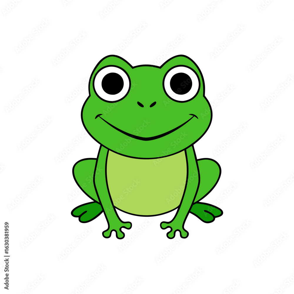 Obraz premium illustration of cute frog cartoon isolated vector art