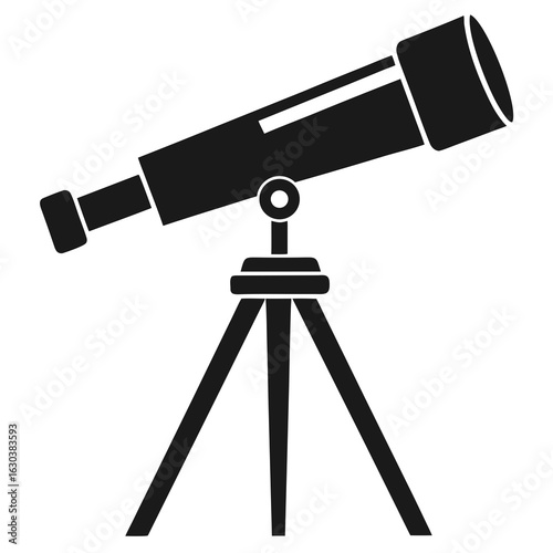 Telescope on Tripod Silhouette – Clean Black Vector Art