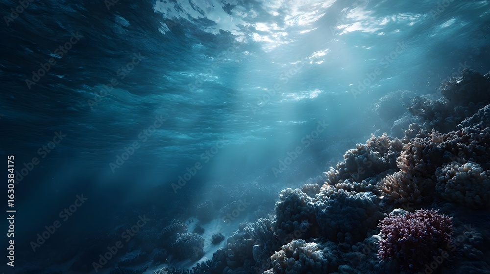 Fototapeta premium Serene underwater sanctuary teeming with diverse marine life