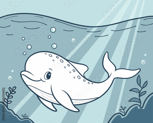 Playful Beluga Whale in Arctic Waters