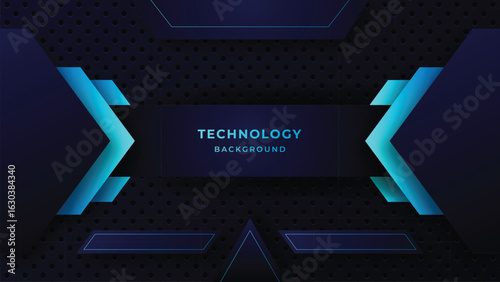 Abstract Dark Technology Background with Diamond Pattern - Futuristic Design