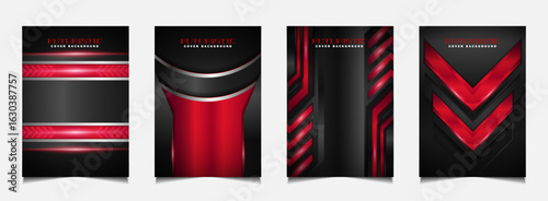 Abstract Red Geometric Illustration Background - Futuristic Design Template