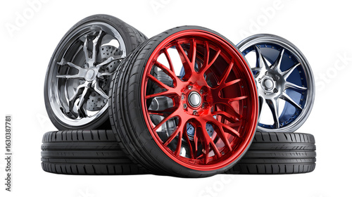 Canvastavla Stunning custom car wheels showcasing vibrant colors and modern design for autom