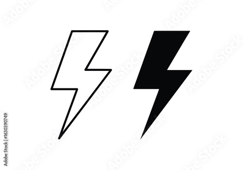 Outline and solid lightning bolt symbols