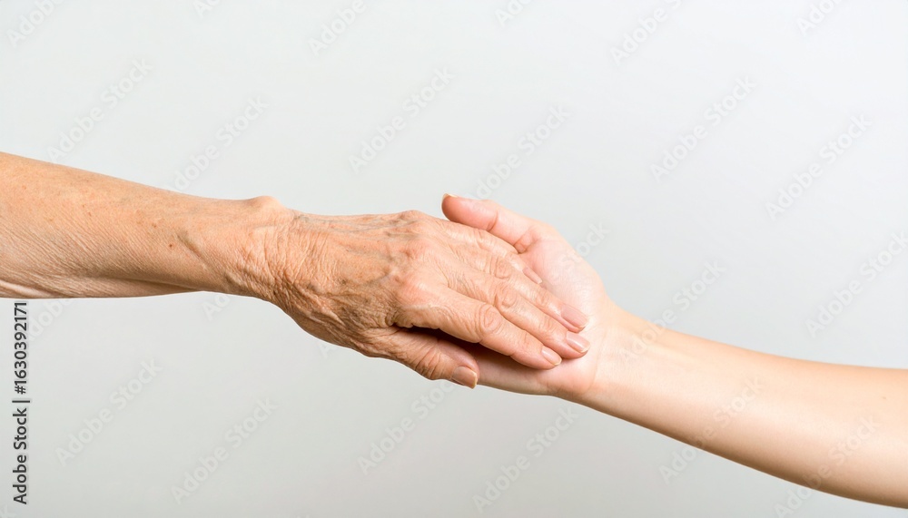 Fototapeta premium Helping hands, care for the elderly concept.
