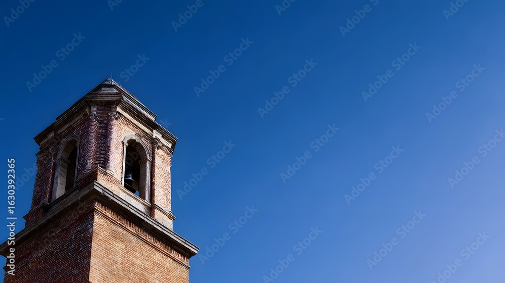 Obraz premium A stately bell tower standing against a clear blue sky