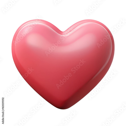 3d pink heart isolated on transparent background
