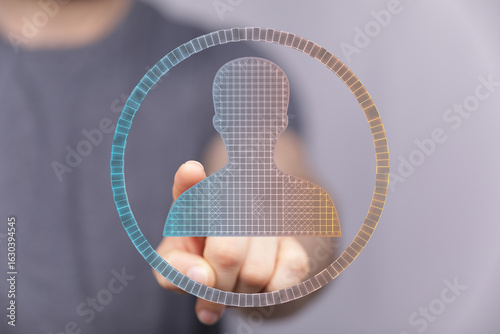 Hand selecting a digital pr...