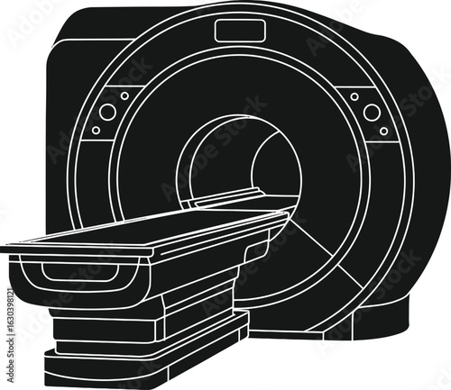 Modern magnetic resonance imaging machine for medical diagnostics