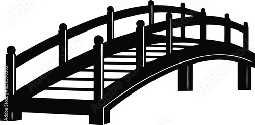 wooden bridge silhouette vector icon