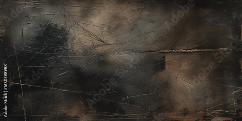 Abstract textured background with a dark, predominantly black and gray color palette and Black scratched grunge background with distressed film texture.