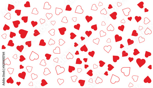 Abstract Red and White Heart Pattern