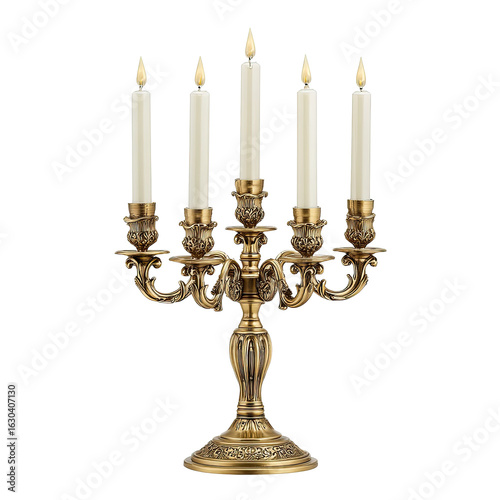 Ornate five-candle candelabra
