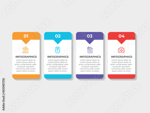 Creative concept for infographic with 4 steps, options, parts or processes. Business data visualization