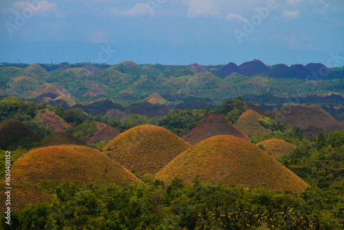 Scenic view of  The Chocolate Hills. Bohol, Philippines