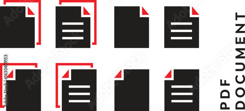 PDF document download icon on transparent background.