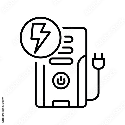 ups backup black line icon. Vector isolated element