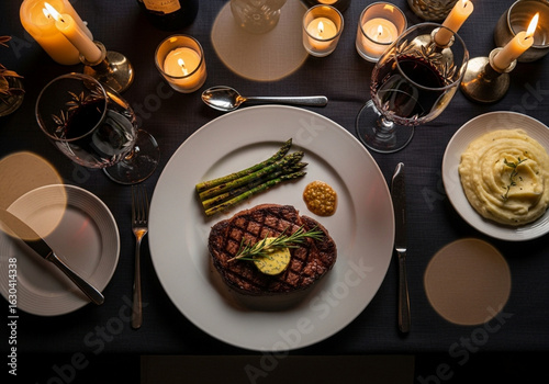 Wallpaper Mural Romantic Dinner with Steak Torontodigital.ca