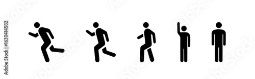 icon of a person standing, walking, or running fast