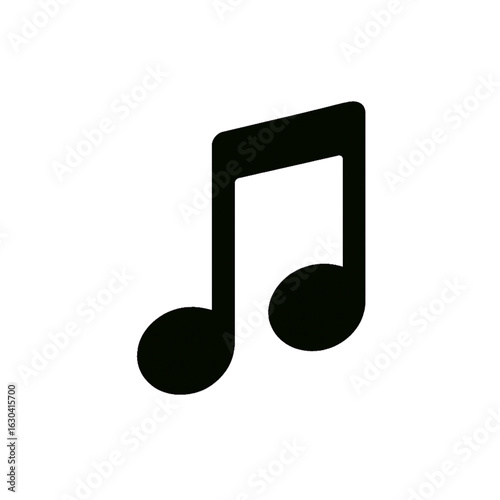 Black Music Note Icon Simple and Elegant Design for Music Lovers and Creative Projects