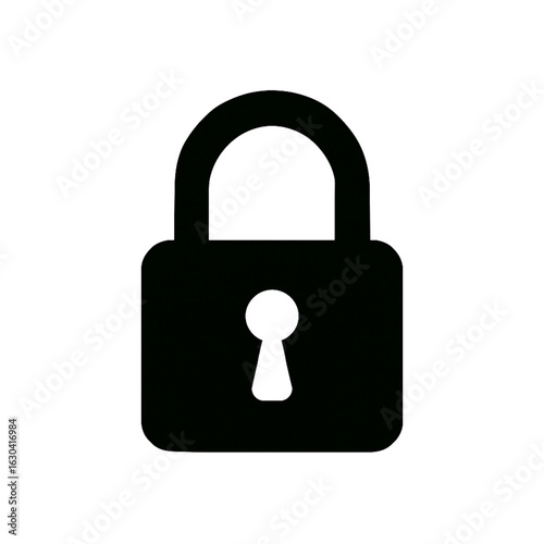 Black Padlock Icon Isolated on White Background Simple Security Symbol for Data Protection and Privacy Vector Graphic