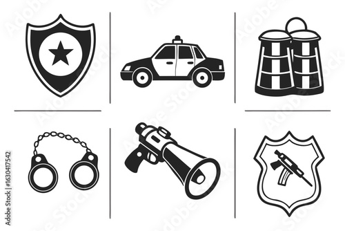 Police and Security Icons Collection.