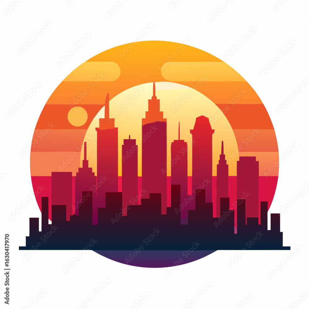 Obraz premium seattle skyline in red
