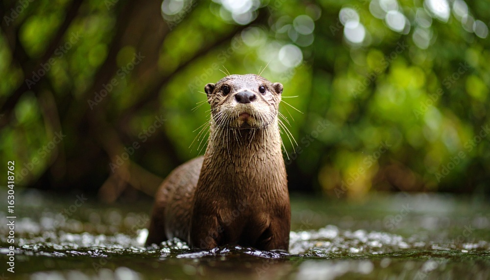 Fototapeta premium Curious River Otter in its Natural Habitat
