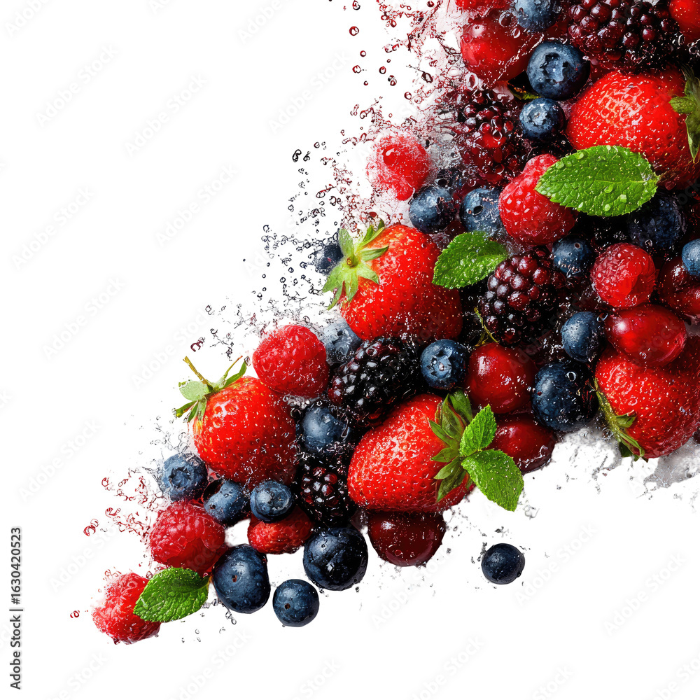 Obraz premium Fresh mixed berries, close-up