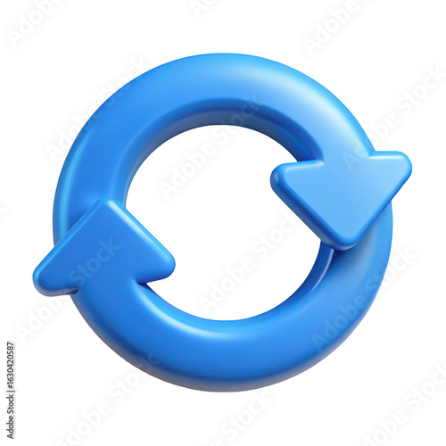 3d refresh icon isolated on transparent background