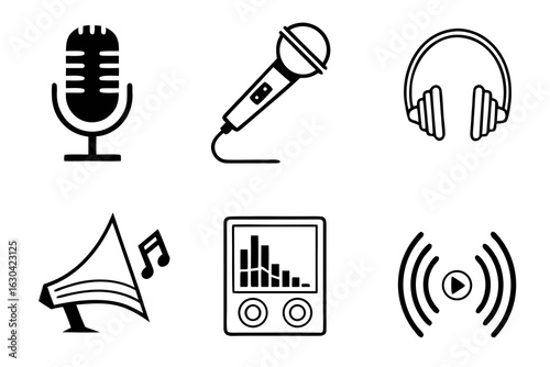 Collection of Audio and Music Icons.