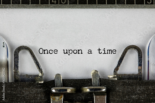 Photos My Story, storytelling and once upon a time typed words on a vintage typewriter