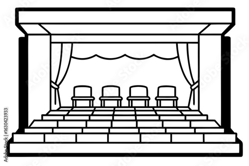 Crowded Auditorium Seating Coloring Page - Printable Public Gathering