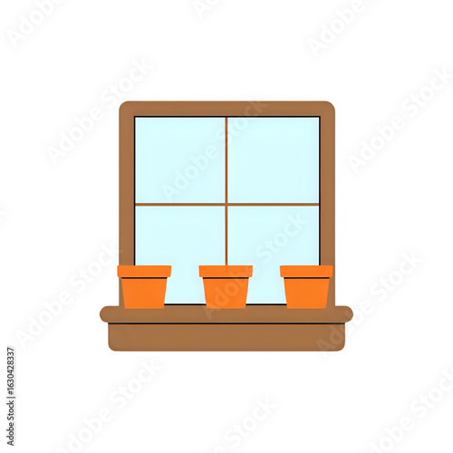Window Box with Plants: Simple Illustration of Indoor Gardening
