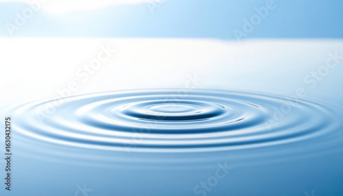 Water Ripple Pattern On Calm Blue Water Surface