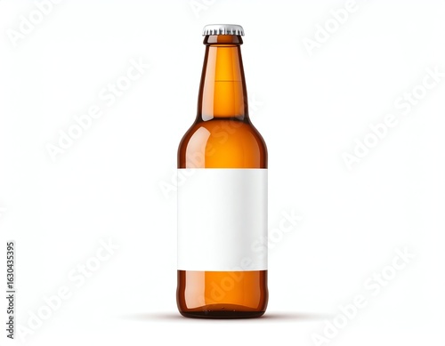 Amber bottle with blank label for branding.