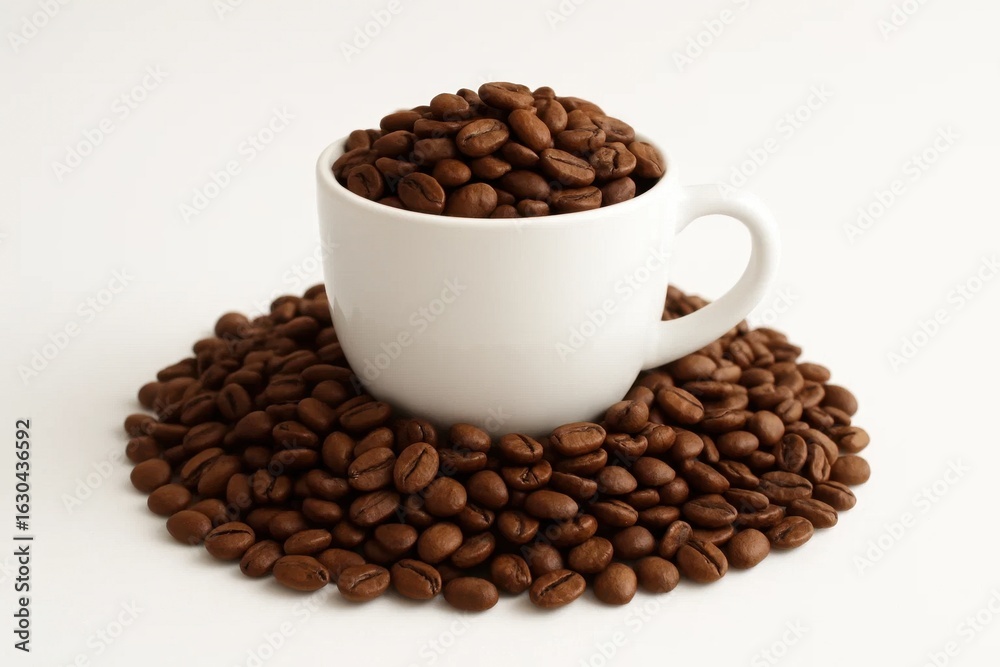 Fototapeta premium Indulge in the rich aroma of freshly brewed coffee with a perfectly filled cup