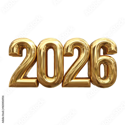 Gold 3D numbers 2026