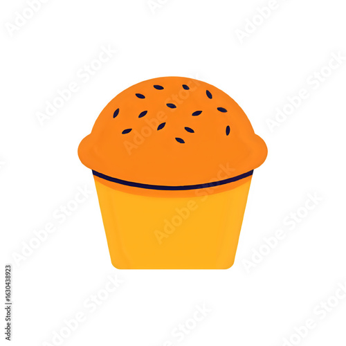 Delicious Orange Muffin: A Simple Illustration