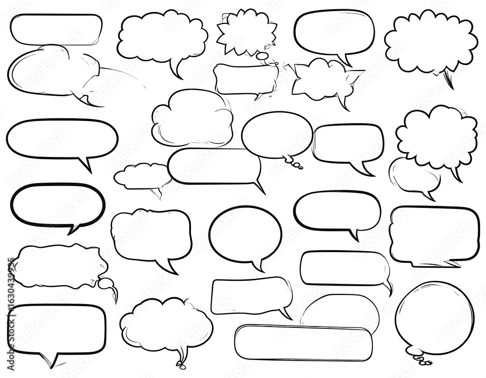 Obraz premium Collection of various cartoon speech bubbles