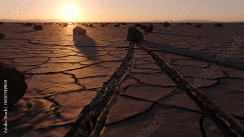 Sailing Stones of Death Valley at Sunset