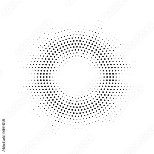 Burst Halftone light effect. Glowing light burst. abstract grunge halftone dots background. Vector illustration.