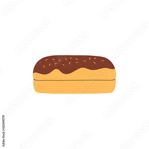 Delicious Chocolate Eclair: Pastry Illustration