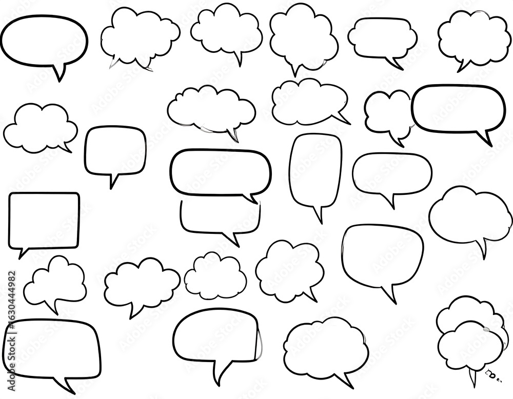 Fototapeta premium Collection of various speech bubbles