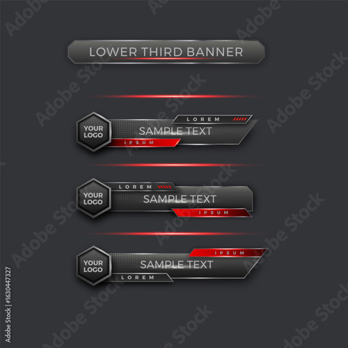  abstract modern geometric lower third banner template design