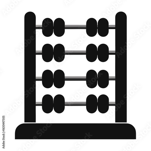 Simple Wooden Abacus – Clean Black Line Art Vector