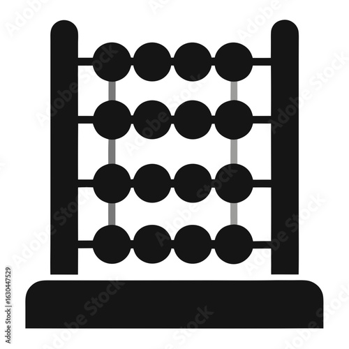 Simple Wooden Abacus – Clean Black Line Art Vector
