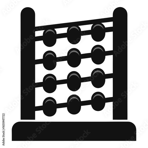 Simple Wooden Abacus – Clean Black Line Art Vector