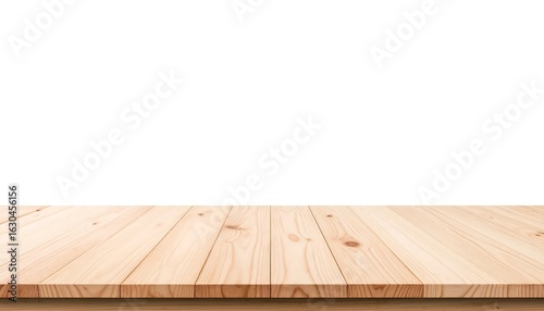 Refined blond wood plank surface against a pristine white backdrop with visible grain detail